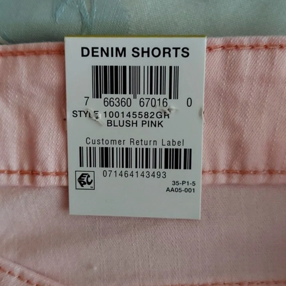 Epic Threads Denim Shorts distressed cuffed hem - blush pink - size 14